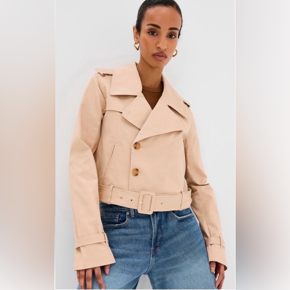 NWT Good American cropped trench jacket - L/XL missing the belt